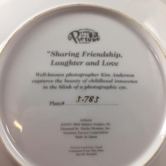 1997 Kim Anderson Sharing Friendship, Laughter and Love Girls Collector Plate En - Picture 6 of 6